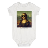 Cool Mona Lisa Sunglasses Infant Baby Boys Bodysuit White