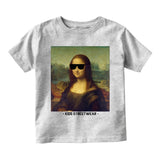 Cool Mona Lisa Sunglasses Toddler Boys Short Sleeve T-Shirt Grey