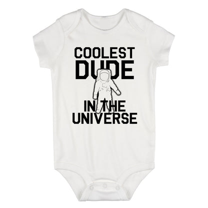 Coolest Dude In The Universe Astronaut Infant Baby Boys Bodysuit White
