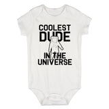 Coolest Dude In The Universe Astronaut Infant Baby Boys Bodysuit White