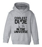 Coolest Dude In The Universe Astronaut Toddler Boys Pullover Hoodie Grey