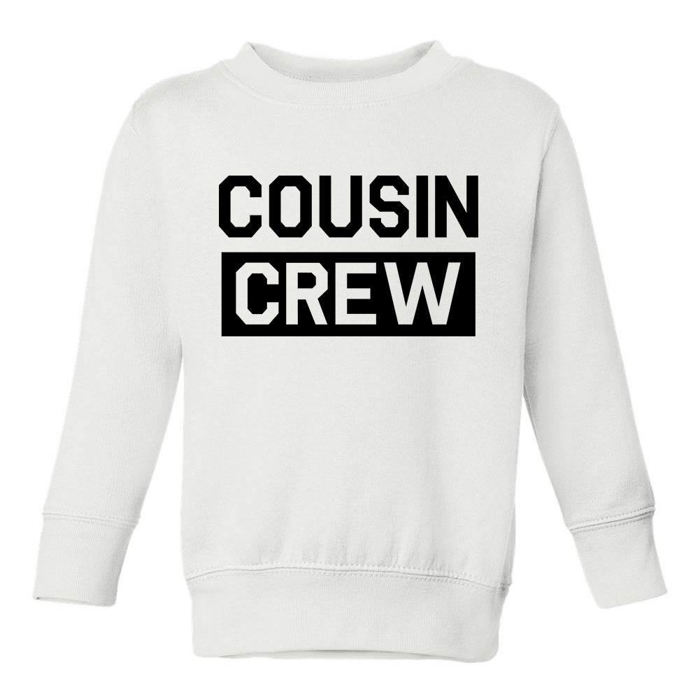 Cousin Crew Box Toddler Boys Crewneck Sweatshirt White