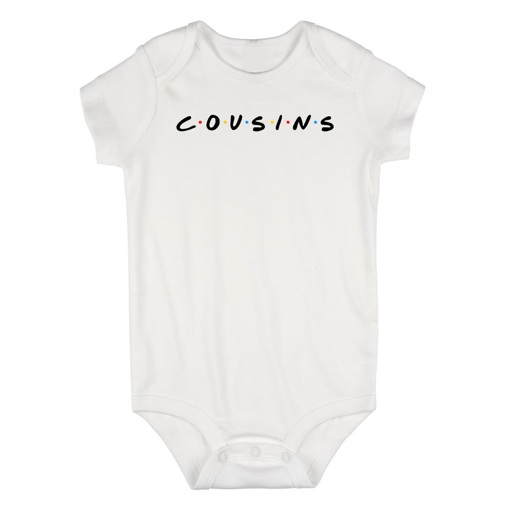 Cousins Friends Infant Baby Boys Bodysuit White