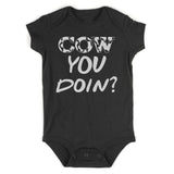 Cow You Doin Print Infant Baby Boys Bodysuit Black