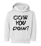 Cow You Doin Print Toddler Boys Pullover Hoodie White