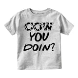 Cow You Doin Print Toddler Boys Short Sleeve T-Shirt Grey