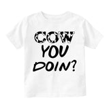 Cow You Doin Print Toddler Boys Short Sleeve T-Shirt White