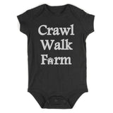 Crawl Walk Farm Baby Bodysuit One Piece Black
