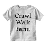 Crawl Walk Farm Baby Toddler Short Sleeve T-Shirt Grey