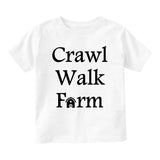 Crawl Walk Farm Baby Toddler Short Sleeve T-Shirt White
