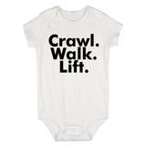 Crawl Walk Lift Workout Baby Bodysuit One Piece White