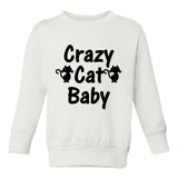 Crazy Cat Baby Toddler Boys Crewneck Sweatshirt White