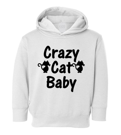 Crazy Cat Baby Toddler Boys Pullover Hoodie White