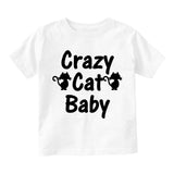 Crazy Cat Baby Toddler Boys Short Sleeve T-Shirt White