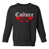 Culture Red Roses Toddler Boys Crewneck Sweatshirt Black