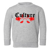 Culture Red Roses Toddler Boys Crewneck Sweatshirt Grey