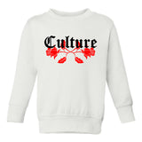 Culture Red Roses Toddler Boys Crewneck Sweatshirt White