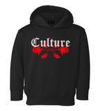 Culture Red Roses Toddler Boys Pullover Hoodie Black