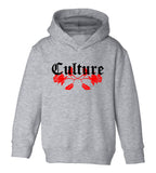 Culture Red Roses Toddler Boys Pullover Hoodie Grey