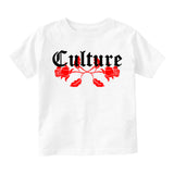 Culture Red Roses Toddler Boys Short Sleeve T-Shirt White