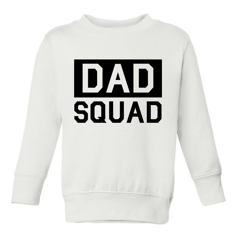 Dad Squad Toddler Boys Crewneck Sweatshirt White