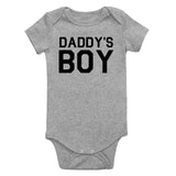 Daddys Boy Fathers Day Infant Baby Boys Bodysuit Grey