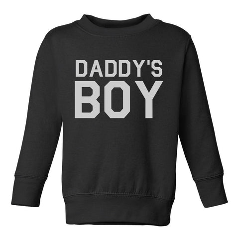 Daddys Boy Fathers Day Toddler Boys Crewneck Sweatshirt Black