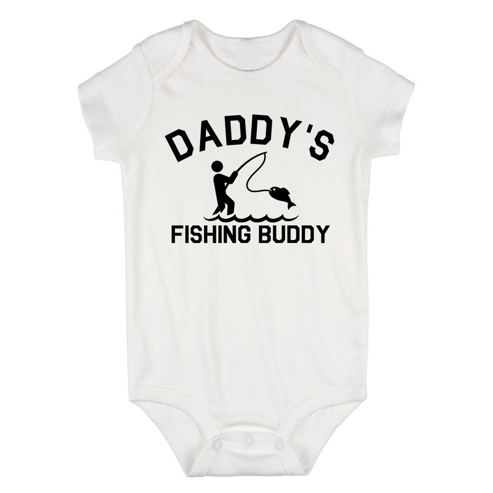 Daddys Fishing Buddy Baby Bodysuit One Piece White