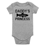 Daddys Fishing Princess Infant Baby Girls Bodysuit Grey