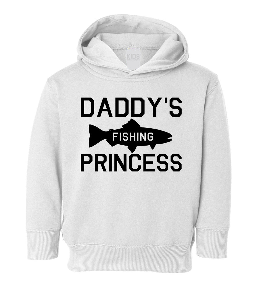 Daddys Fishing Princess Toddler Girls Pullover Hoodie White