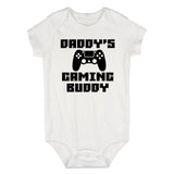 Daddys Gaming Buddy Infant Baby Boys Bodysuit White