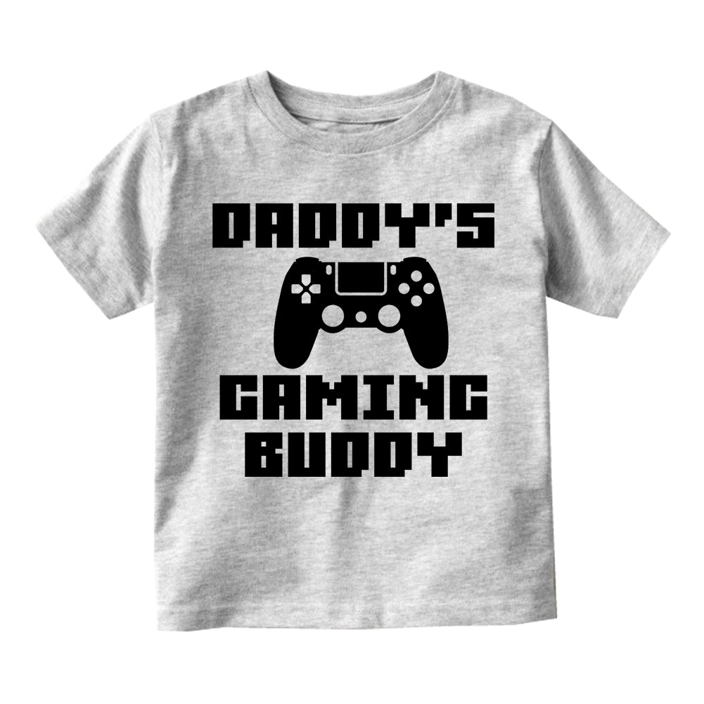 Daddys Gaming Buddy Toddler Boys Short Sleeve T-Shirt Grey