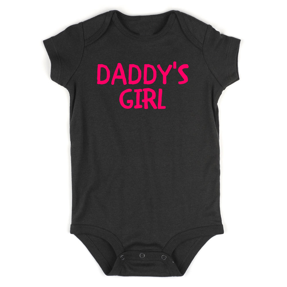 Daddys Girl Pink Baby Bodysuit One Piece Black