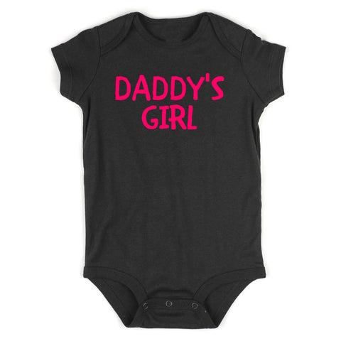 Daddys Girl Pink Baby Bodysuit One Piece Black