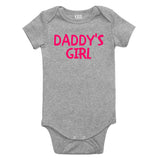 Daddys Girl Pink Baby Bodysuit One Piece Grey