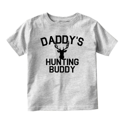 Daddys Hunting Buddy Deer Antlers Baby Toddler Short Sleeve T-Shirt Grey