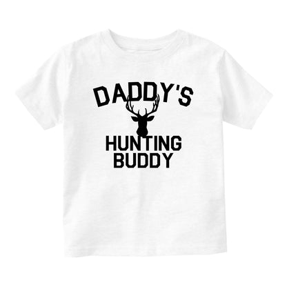 Daddys Hunting Buddy Deer Antlers Baby Toddler Short Sleeve T-Shirt White