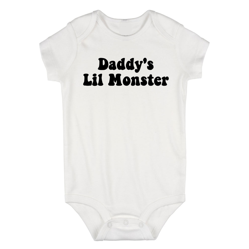 Daddys Lil Monster Baby Bodysuit One Piece White