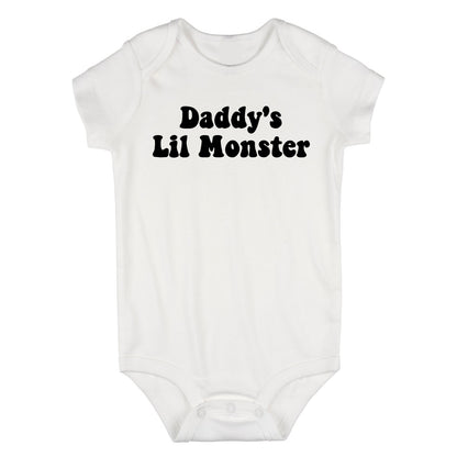 Daddys Lil Monster Baby Bodysuit One Piece White