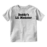 Daddys Lil Monster Baby Toddler Short Sleeve T-Shirt Grey