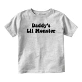 Daddys Lil Monster Baby Infant Short Sleeve T-Shirt Grey