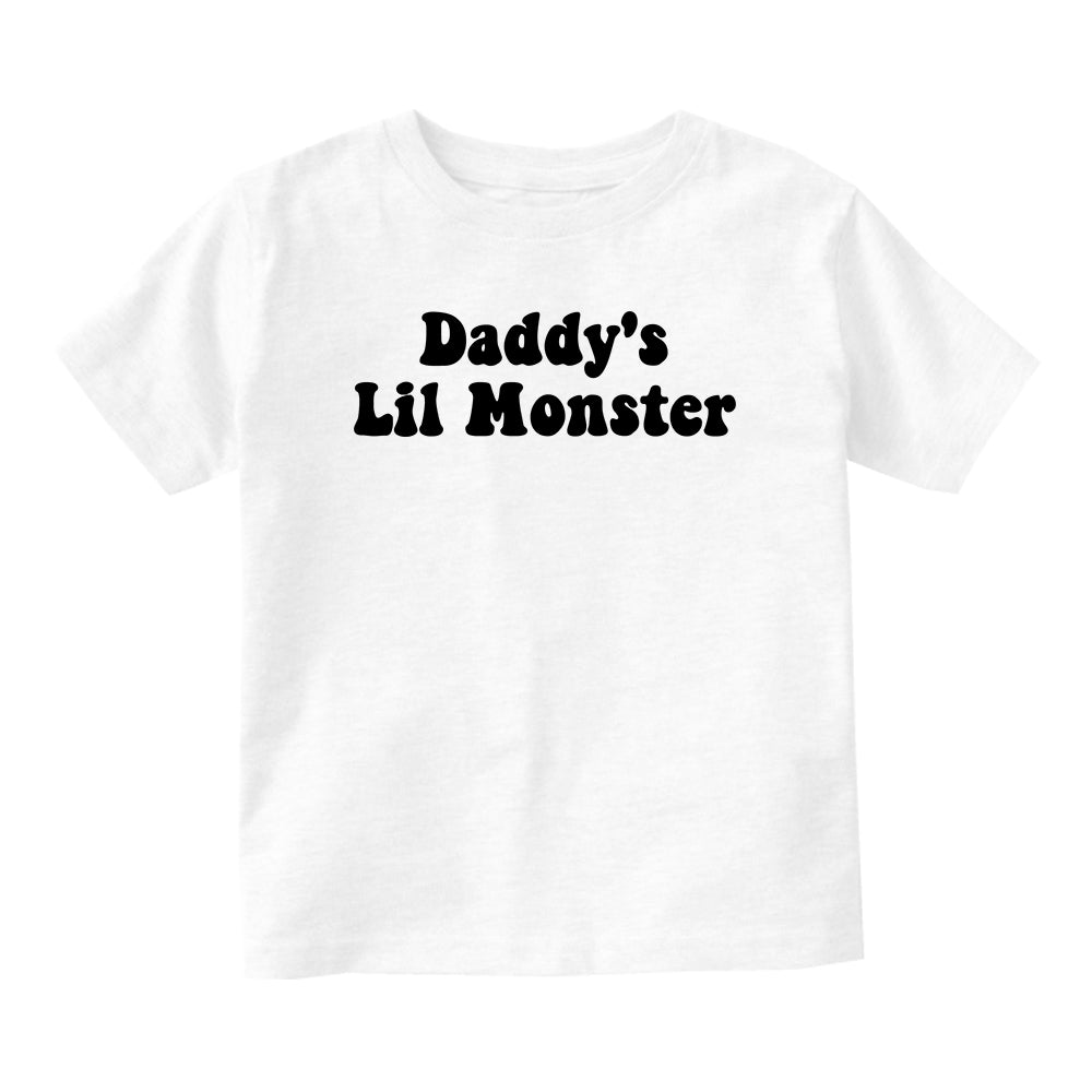 Daddys Lil Monster Baby Infant Short Sleeve T-Shirt White