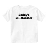 Daddys Lil Monster Baby Toddler Short Sleeve T-Shirt White