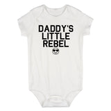 Daddys Little Rebel Emoji Infant Baby Boys Bodysuit White