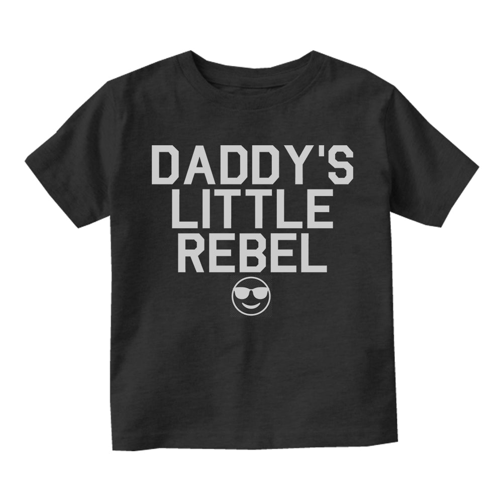 Daddys Little Rebel Emoji Infant Baby Boys Short Sleeve T-Shirt Black