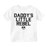 Daddys Little Rebel Emoji Infant Baby Boys Short Sleeve T-Shirt White