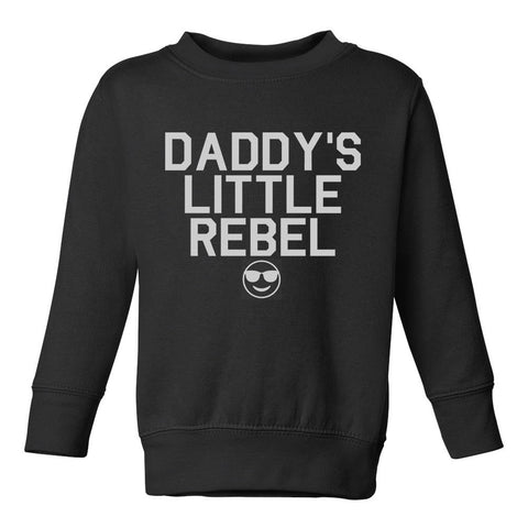 Daddys Little Rebel Emoji Toddler Boys Crewneck Sweatshirt Black