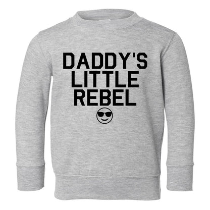 Daddys Little Rebel Emoji Toddler Boys Crewneck Sweatshirt Grey
