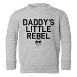 Daddys Little Rebel Emoji Toddler Boys Crewneck Sweatshirt Grey