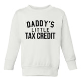 Daddys Little Tax Credit Funny Babyshower Toddler Boys Crewneck Sweatshirt White